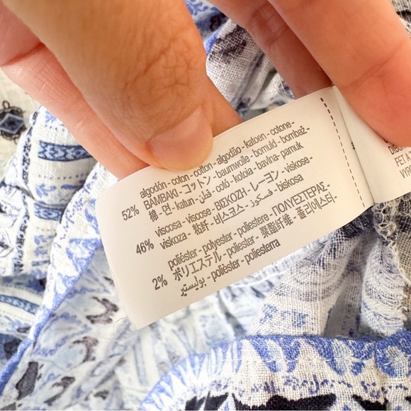 Zara Blue and White Long Sleeve Dress Size Medium - Picture 9 of 12